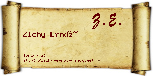 Zichy Ernő névjegykártya